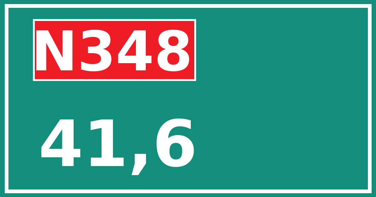 Hectometerbord N348 41,6