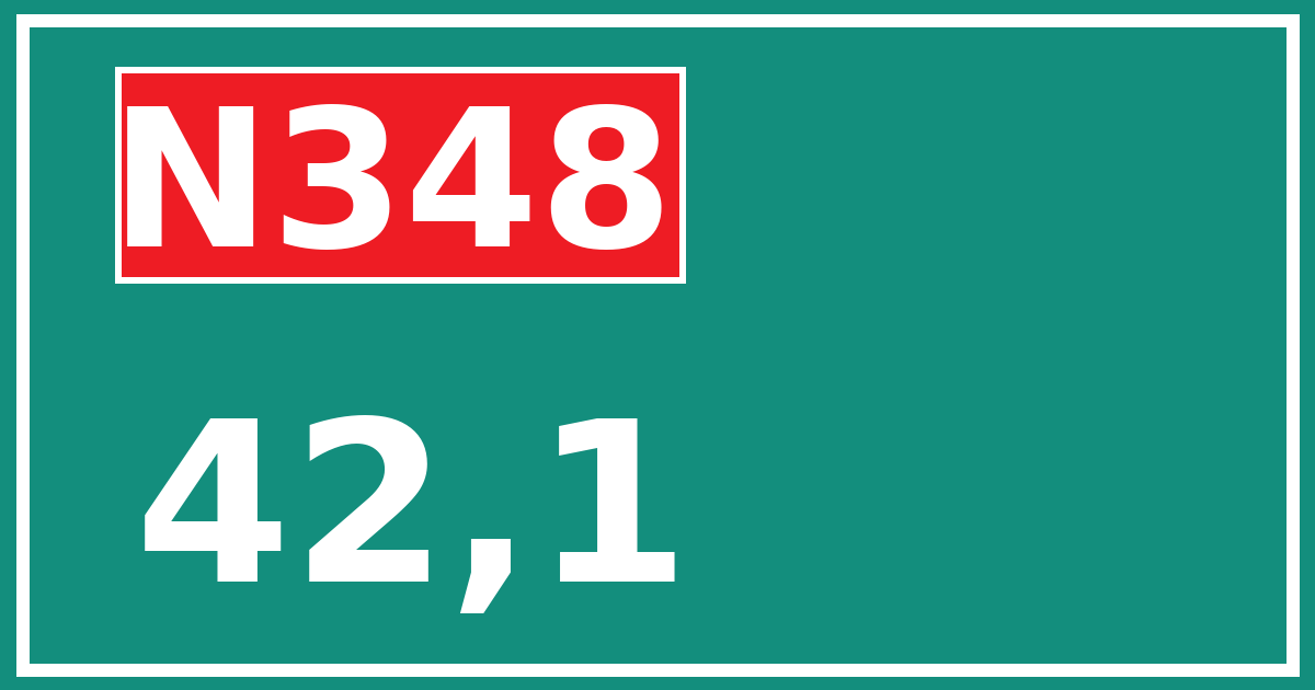 Hectometerbord N348 42,1