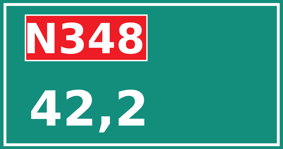 Hectometerbord N348 42,2