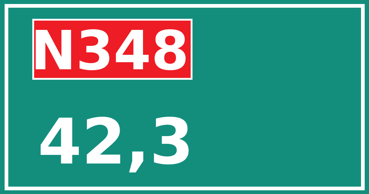Hectometerbord N348 42,3