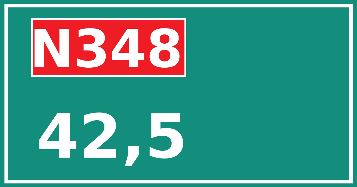 Hectometerbord N348 42,5