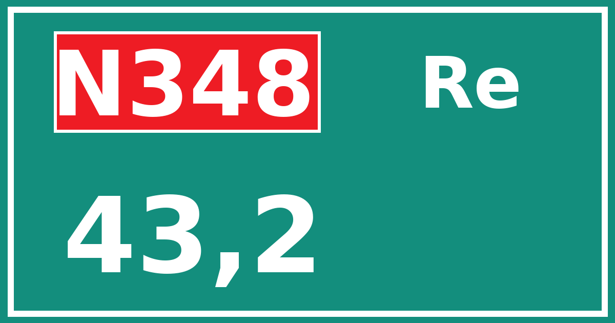 Hectometerbord N348 43,2 zijde Re