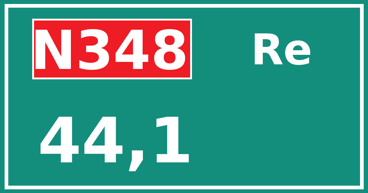 Hectometerbord N348 44,1 zijde Re