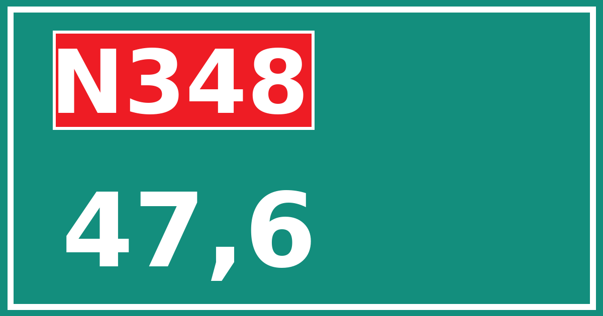 Hectometerbord N348 47,6