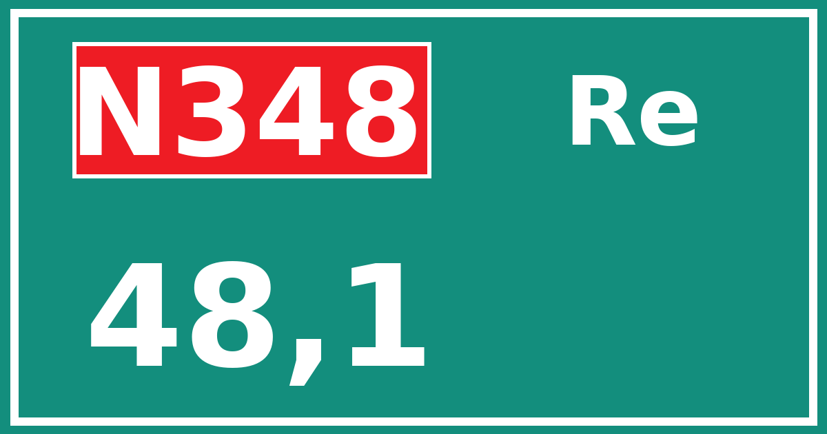 Hectometerbord N348 48,1 zijde Re