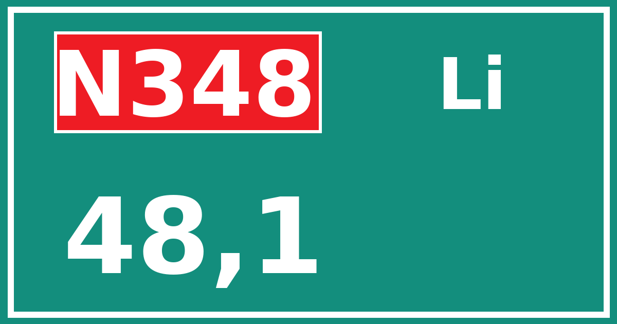 Hectometerbord N348 48,1 zijde Li