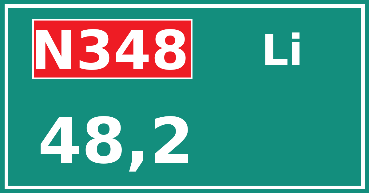 Hectometerbord N348 48,2 zijde Li