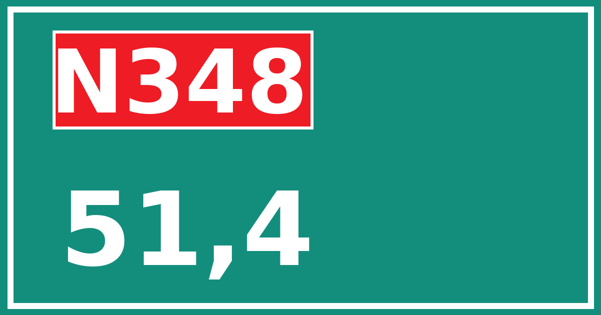 Hectometerbord N348 51,4