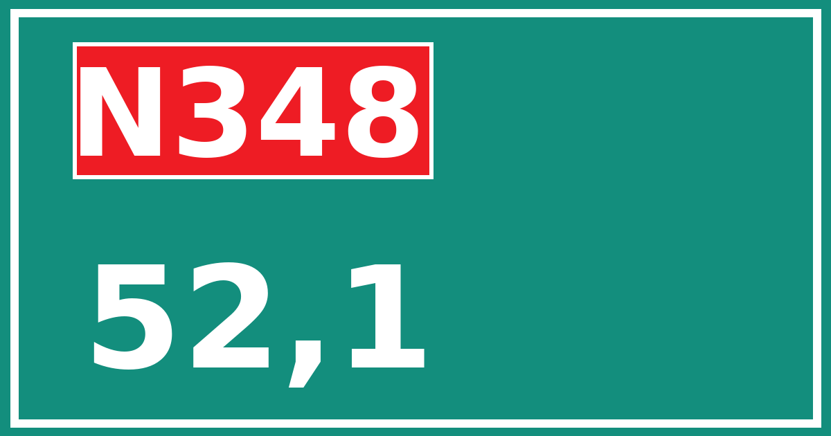 Hectometerbord N348 52,1