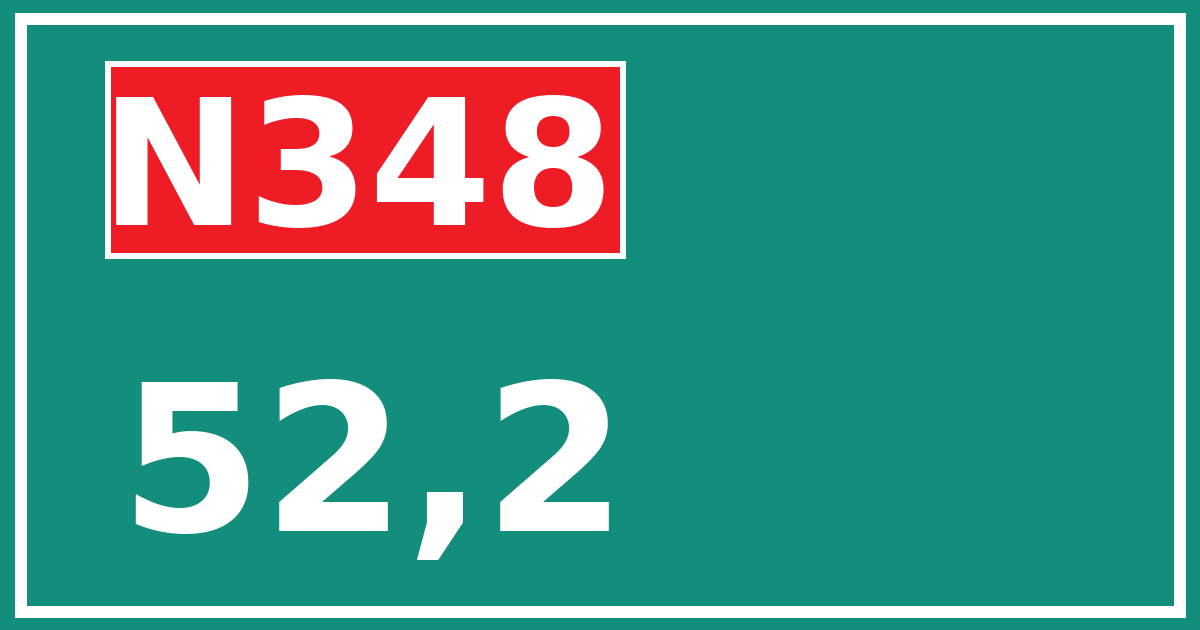 Hectometerbord N348 52,2