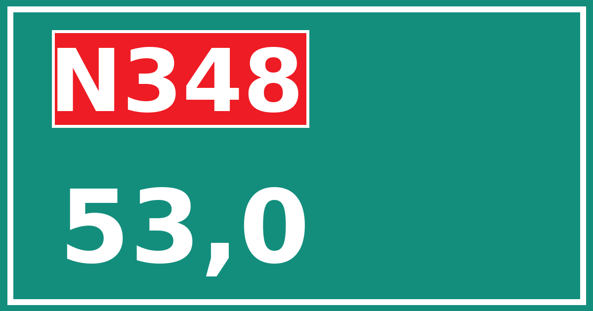 Hectometerbord N348 53,0
