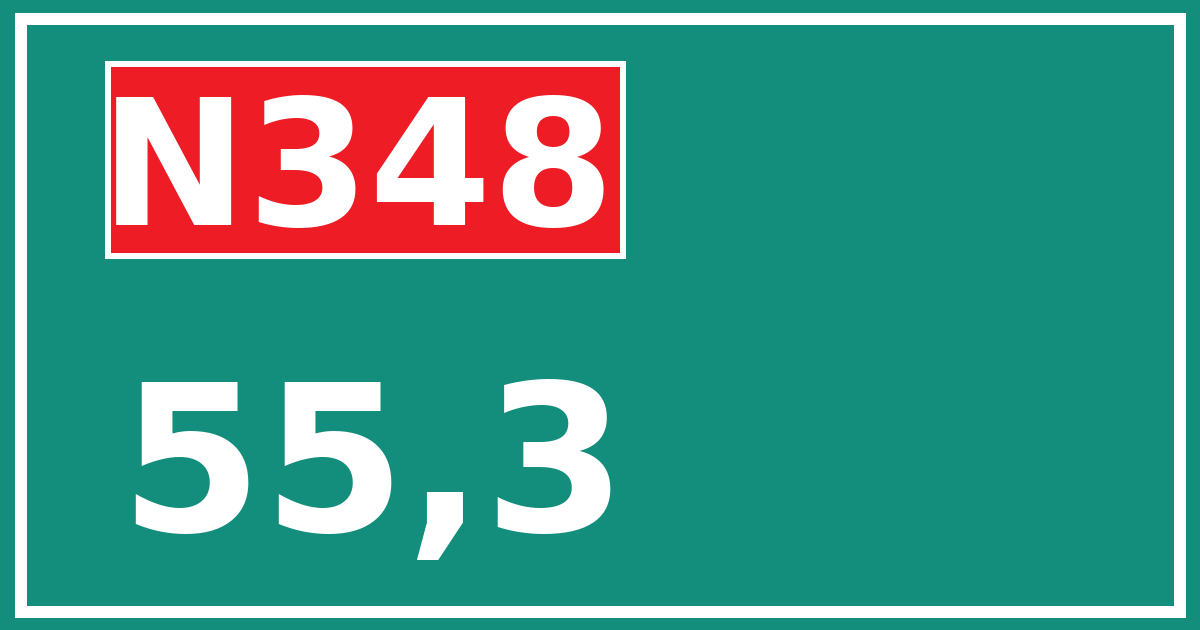 Hectometerbord N348 55,3