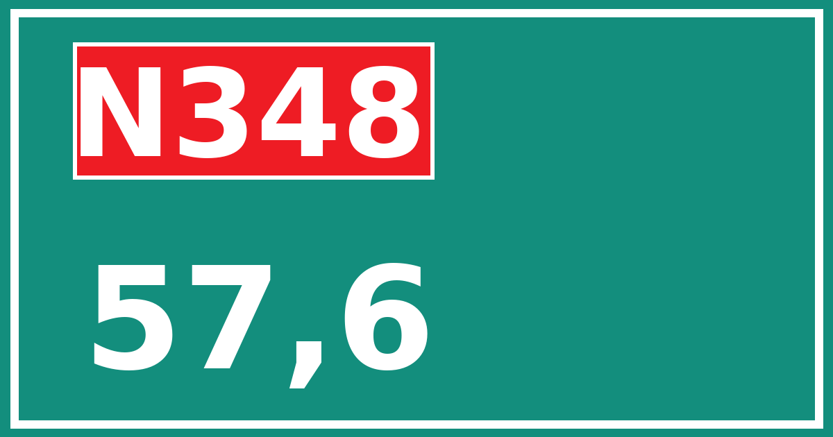 Hectometerbord N348 57,6