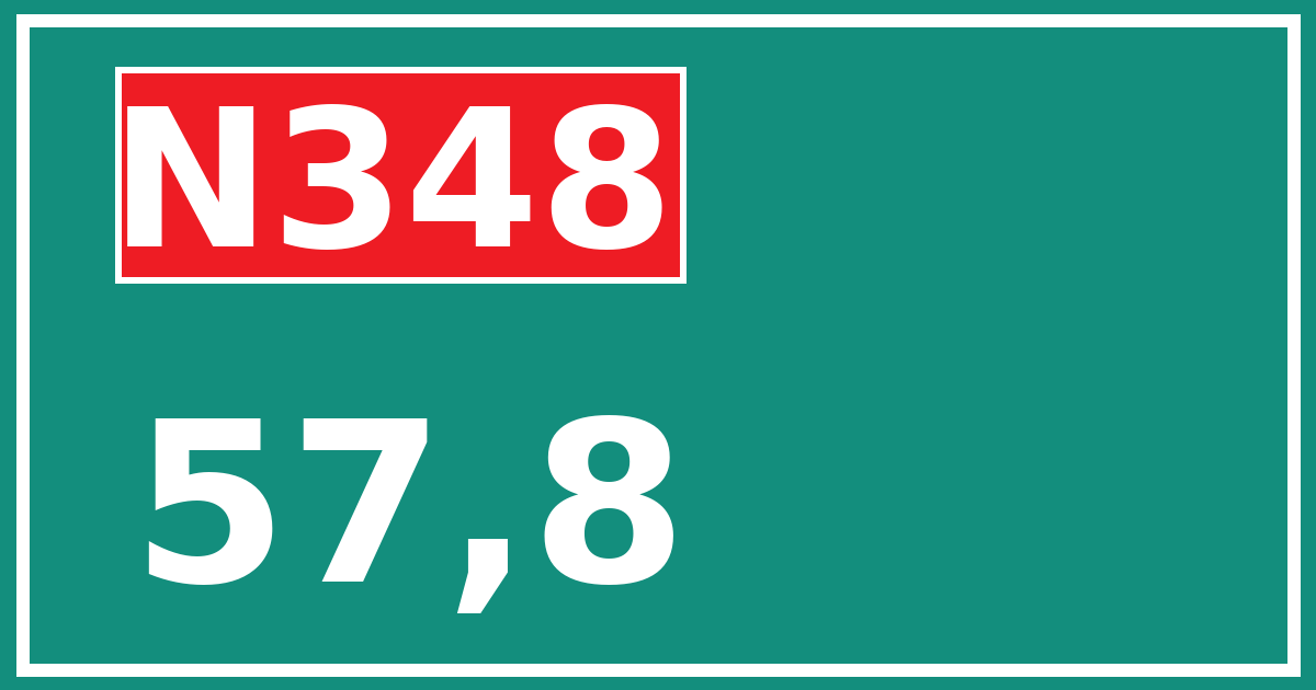 Hectometerbord N348 57,8