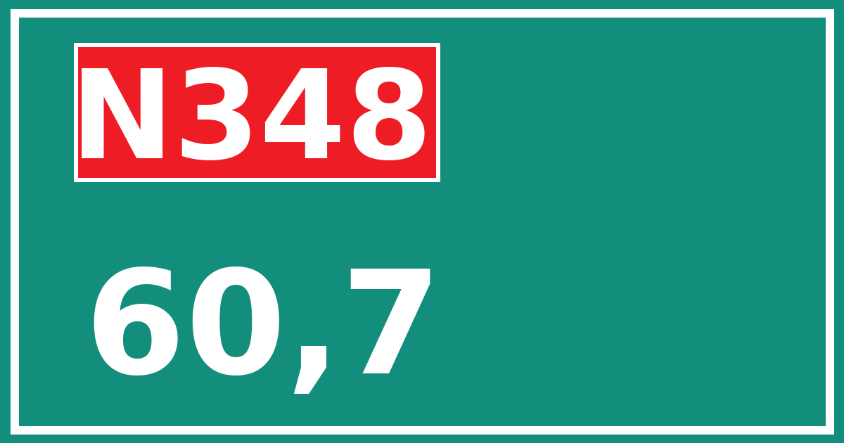 Hectometerbord N348 60,7