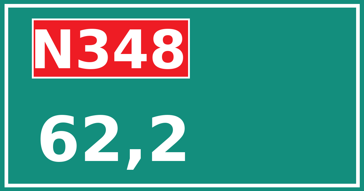 Hectometerbord N348 62,2