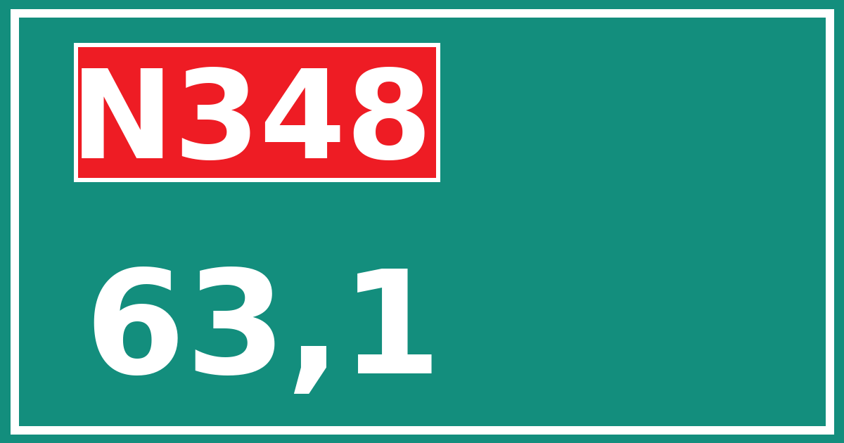 Hectometerbord N348 63,1