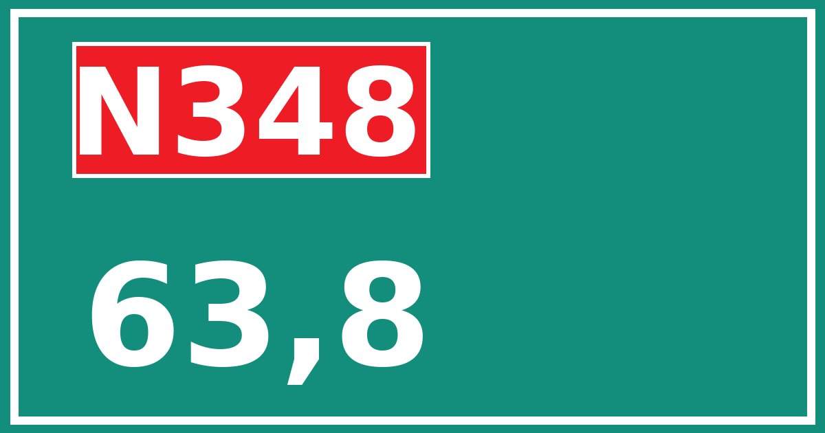 Hectometerbord N348 63,8