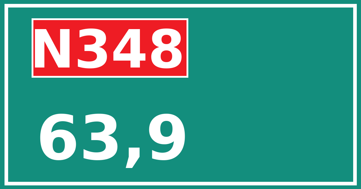 Hectometerbord N348 63,9