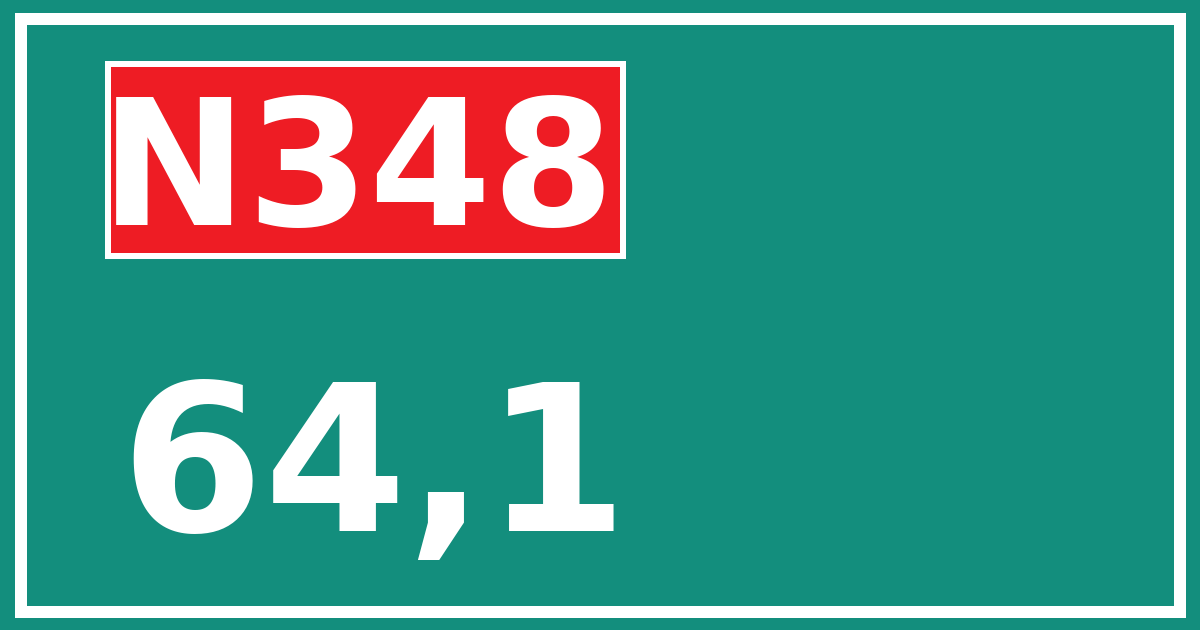 Hectometerbord N348 64,1