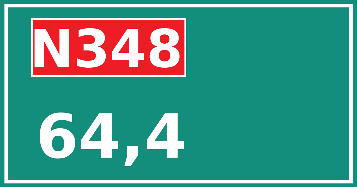 Hectometerbord N348 64,4