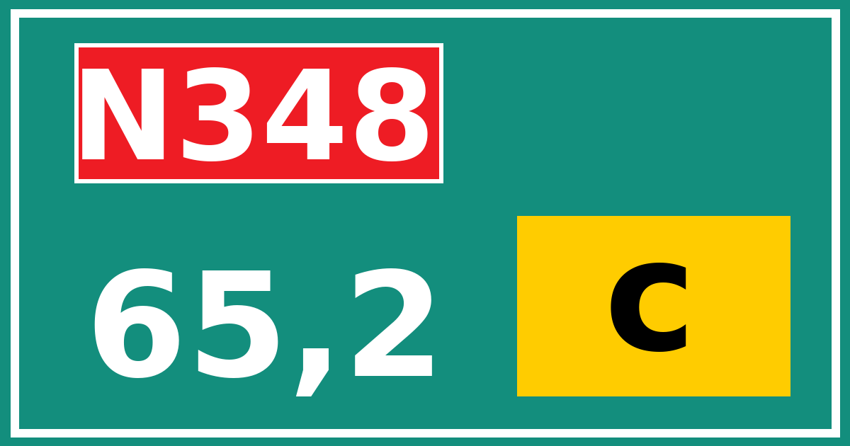 Hectometerbord N348 65,2 letter c