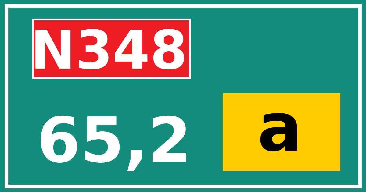 Hectometerbord N348 65,2 letter a
