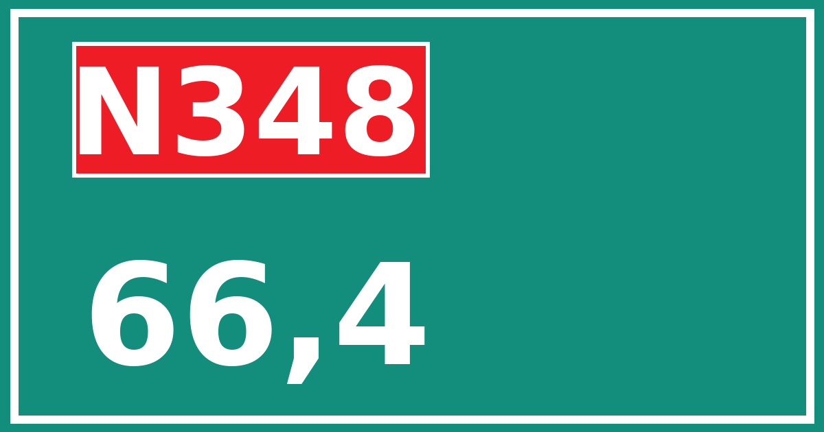 Hectometerbord N348 66,4