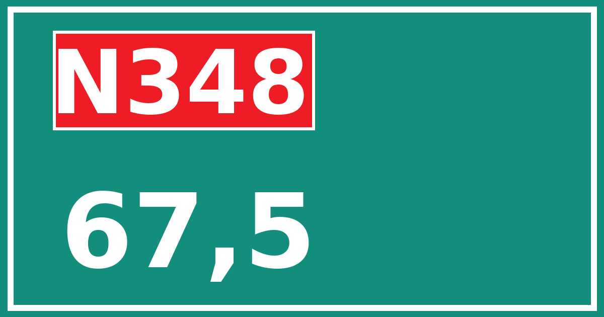 Hectometerbord N348 67,5