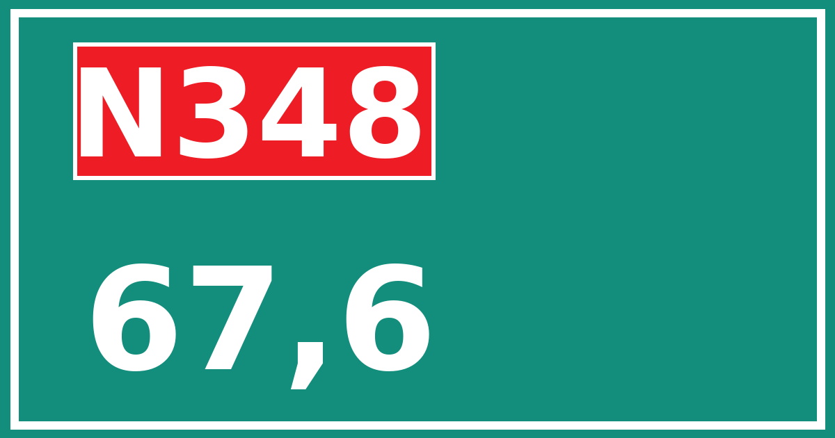 Hectometerbord N348 67,6