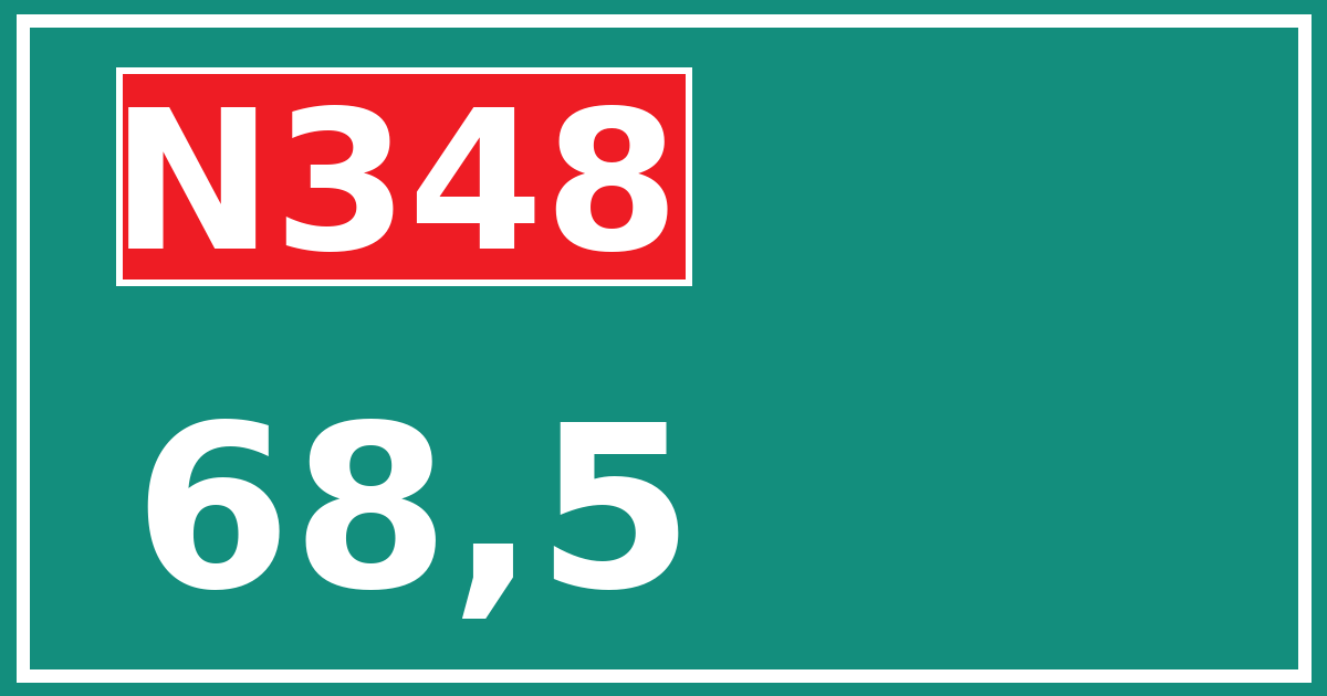 Hectometerbord N348 68,5