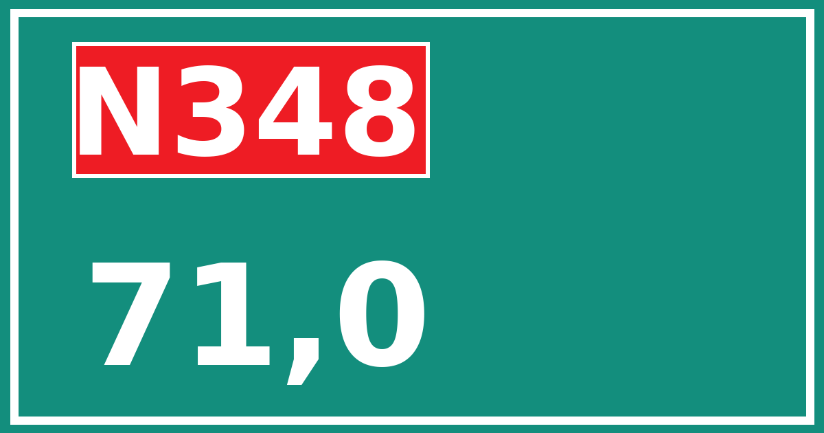 Hectometerbord N348 71,0