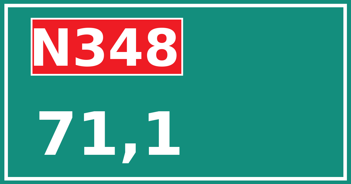 Hectometerbord N348 71,1