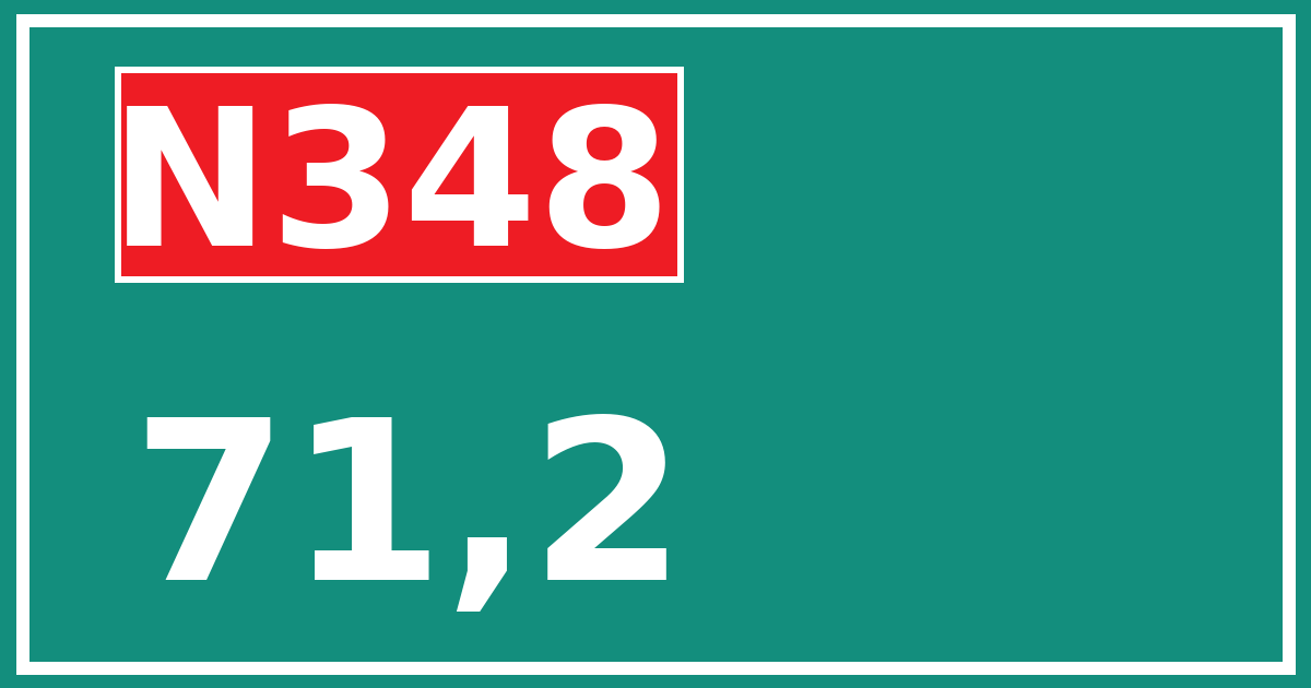 Hectometerbord N348 71,2