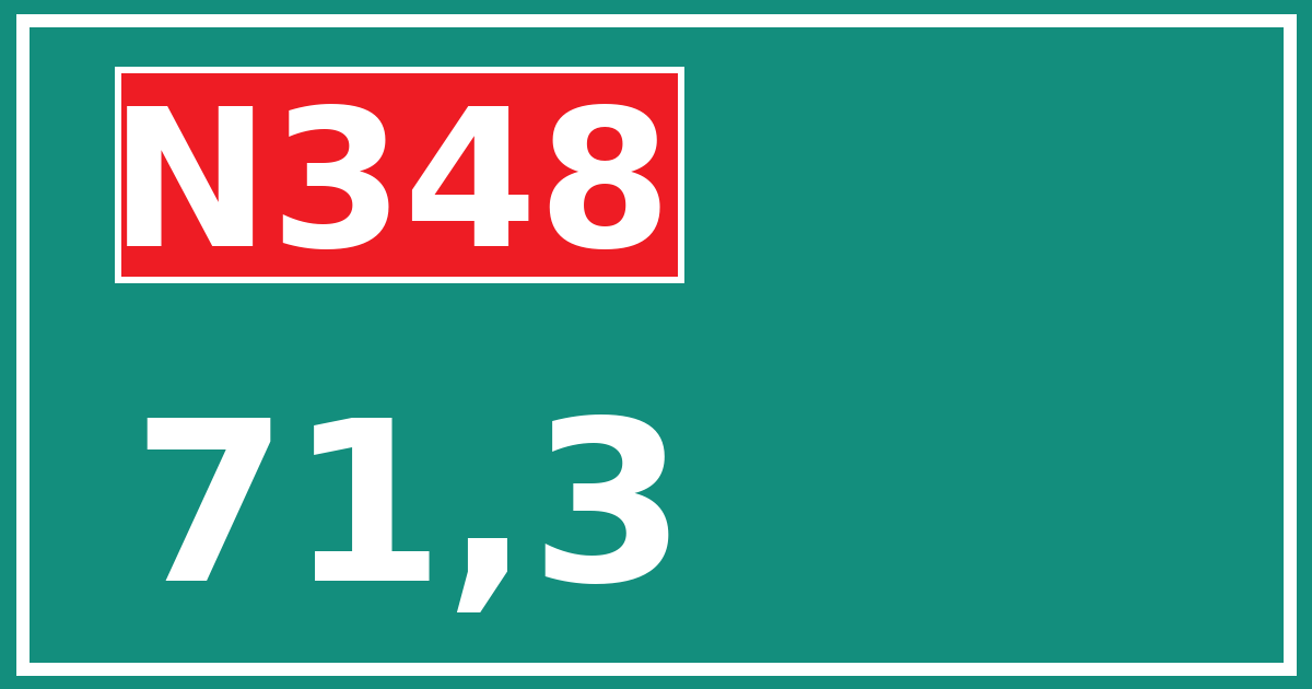 Hectometerbord N348 71,3