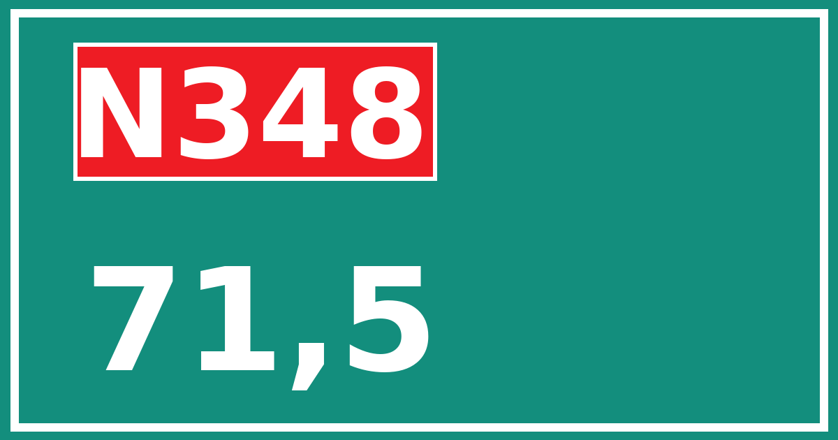 Hectometerbord N348 71,5