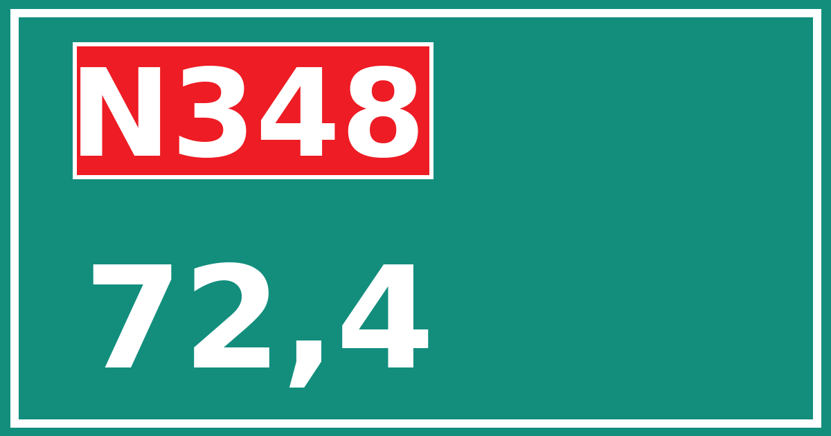 Hectometerbord N348 72,4