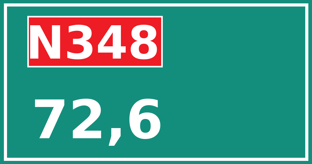 Hectometerbord N348 72,6