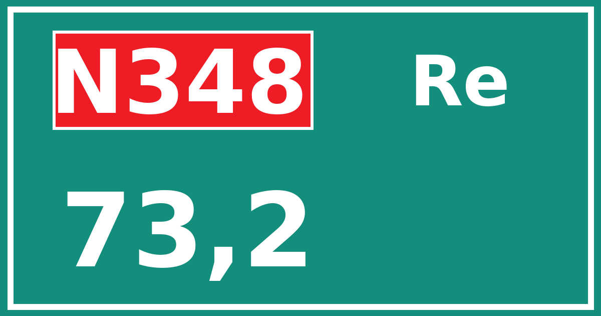 Hectometerbord N348 73,2 zijde Re