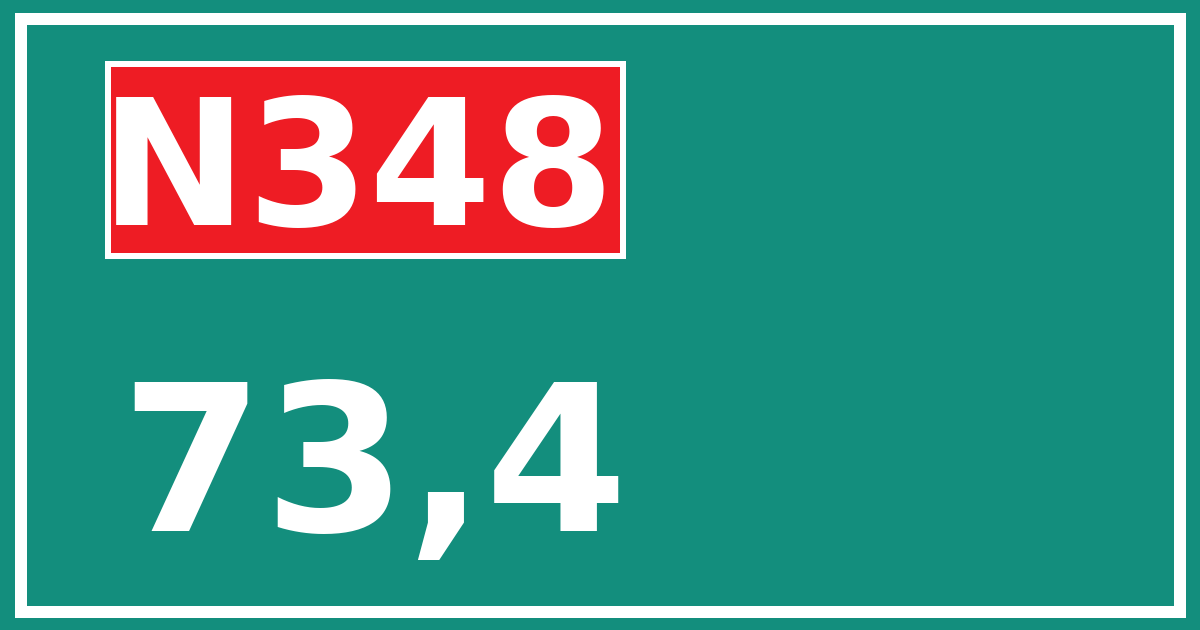 Hectometerbord N348 73,4