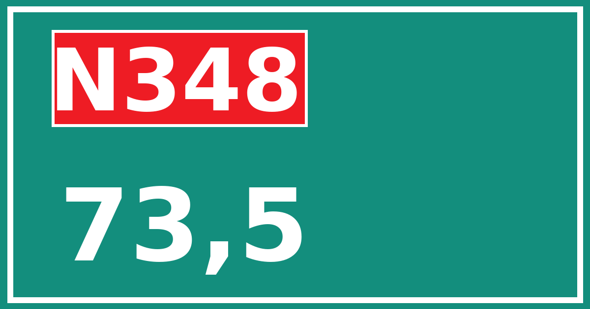 Hectometerbord N348 73,5