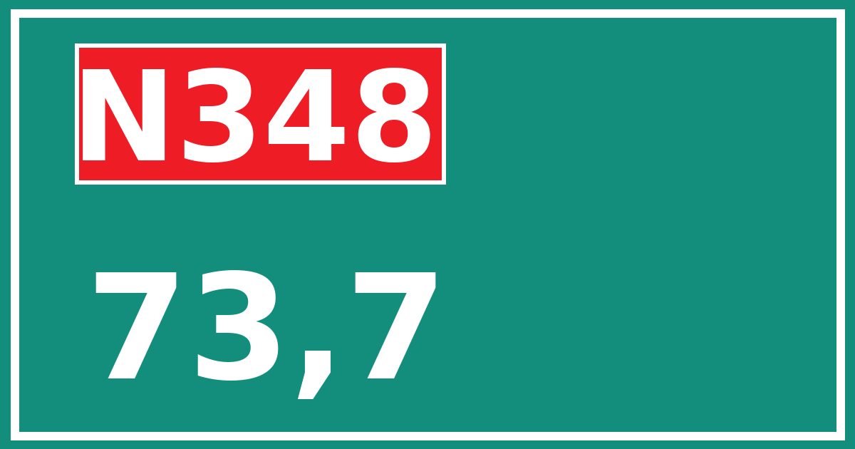 Hectometerbord N348 73,7