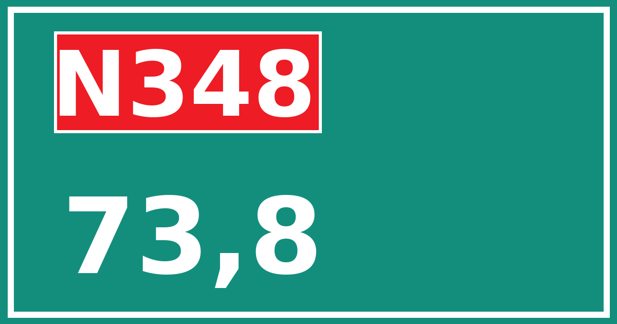 Hectometerbord N348 73,8