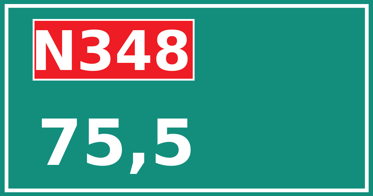 Hectometerbord N348 75,5