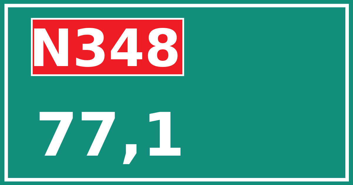 Hectometerbord N348 77,1