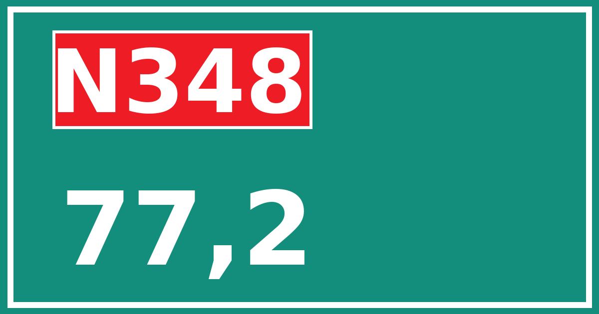 Hectometerbord N348 77,2