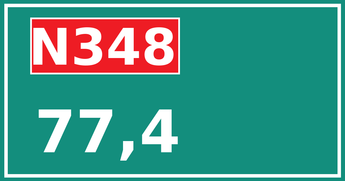 Hectometerbord N348 77,4