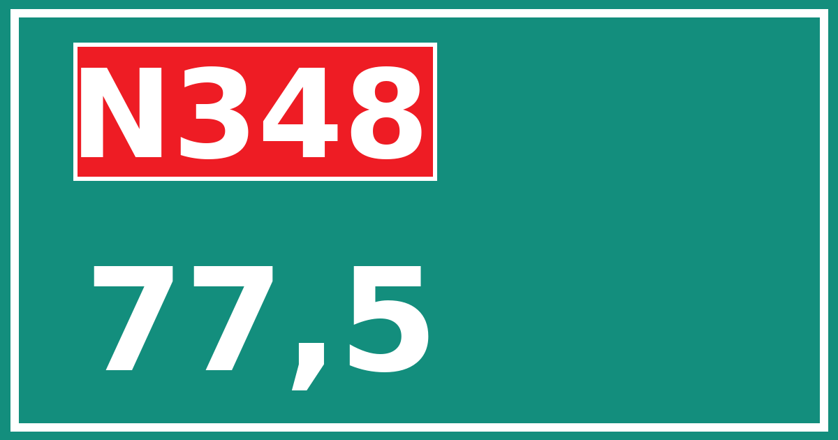 Hectometerbord N348 77,5