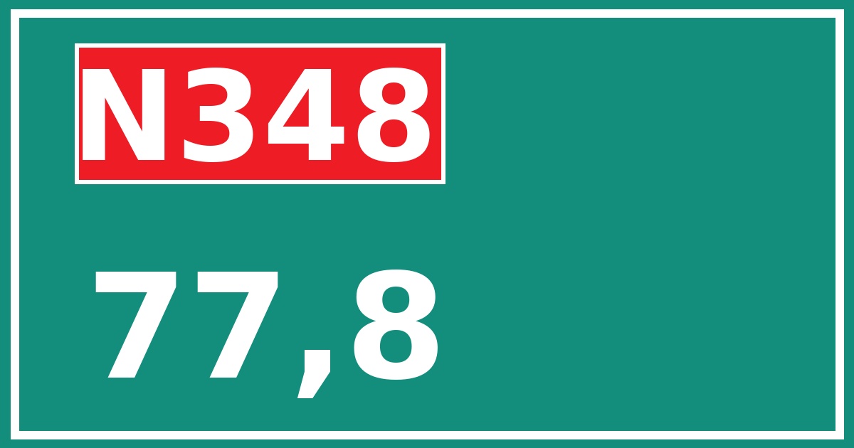 Hectometerbord N348 77,8