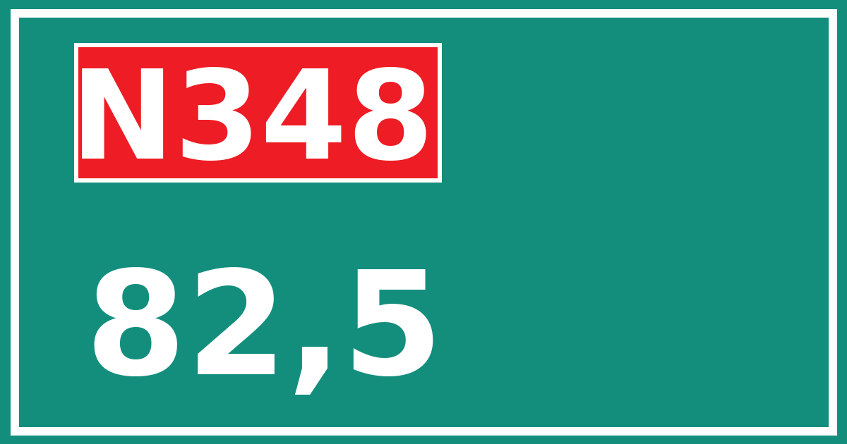 Hectometerbord N348 82,5